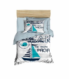 L'essentiel linge de maison Juego de funda nórdica PH17 Azul, Gris y Blanco